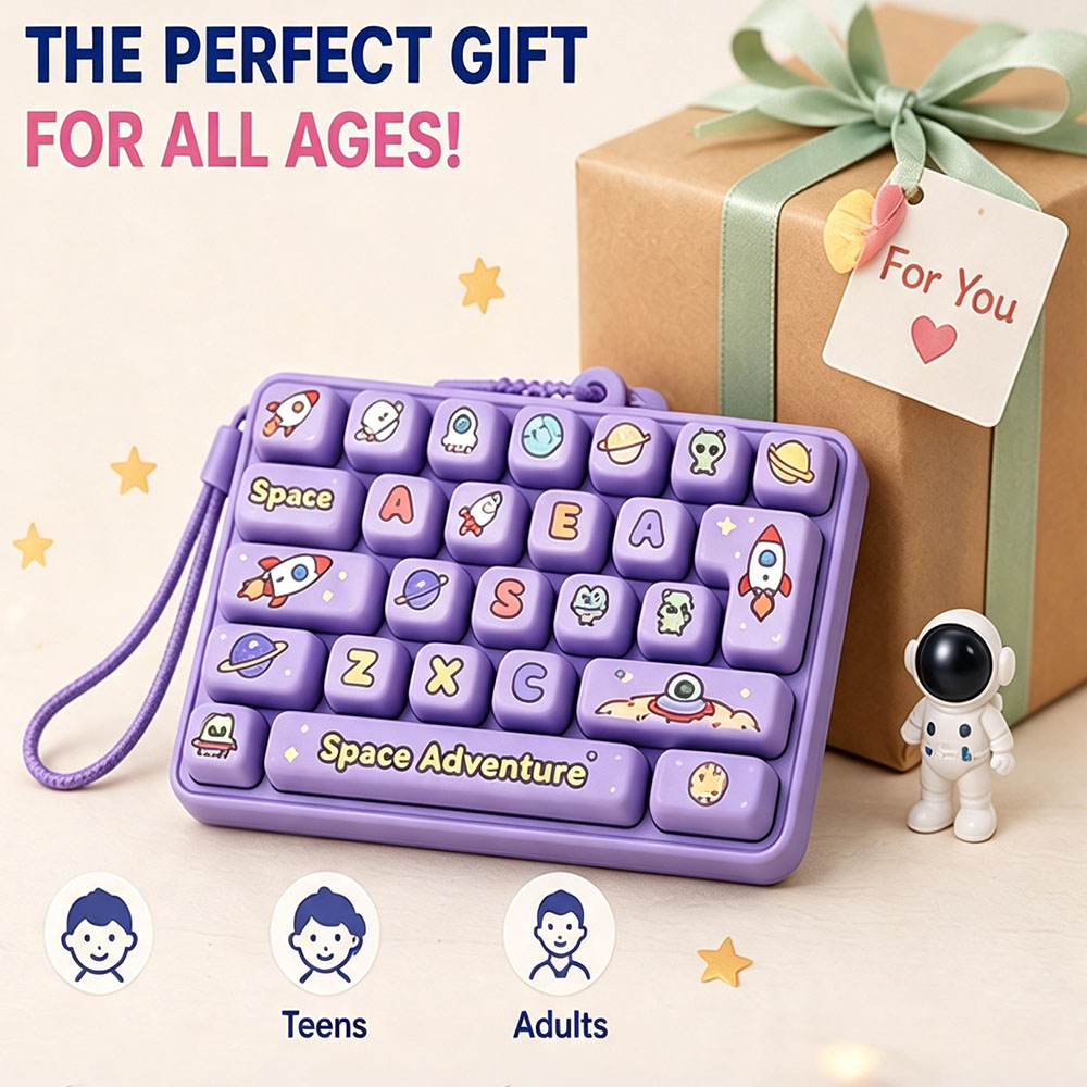 Gaming Keyboard Nearby - テックゲーマーイベントギフト 26グリッドキーキャップクリッカー メカニカルキーボードキーホルダー ASMR タクタイルボタン小物 暇つぶしギフト