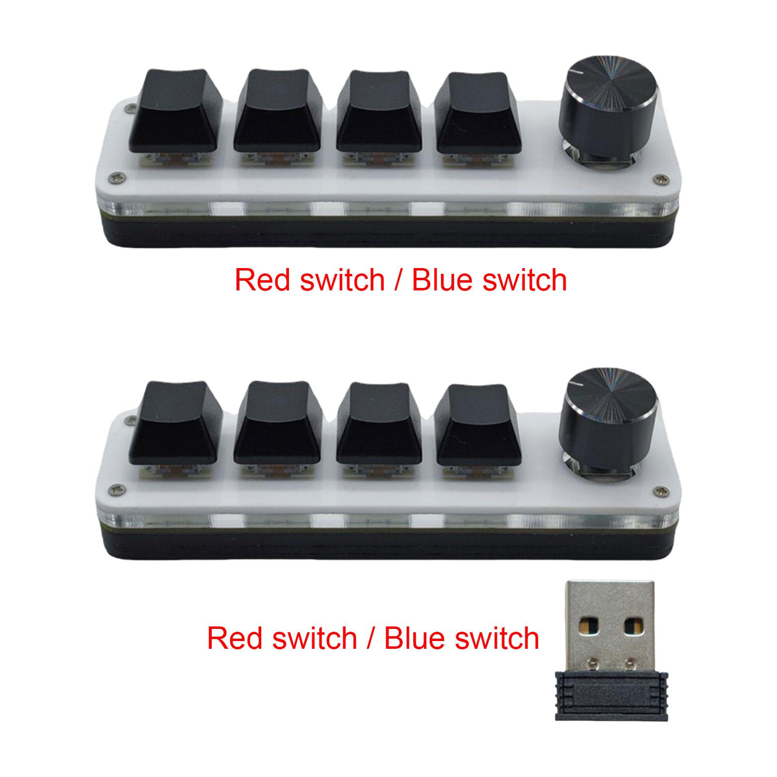Gaming Keyboard Mini - カスタムキーボード,4キー,1ノブ,ホットスワップ,メカニカルキーボード,プログラム可能なマクロ,デスクトップコンピューター用