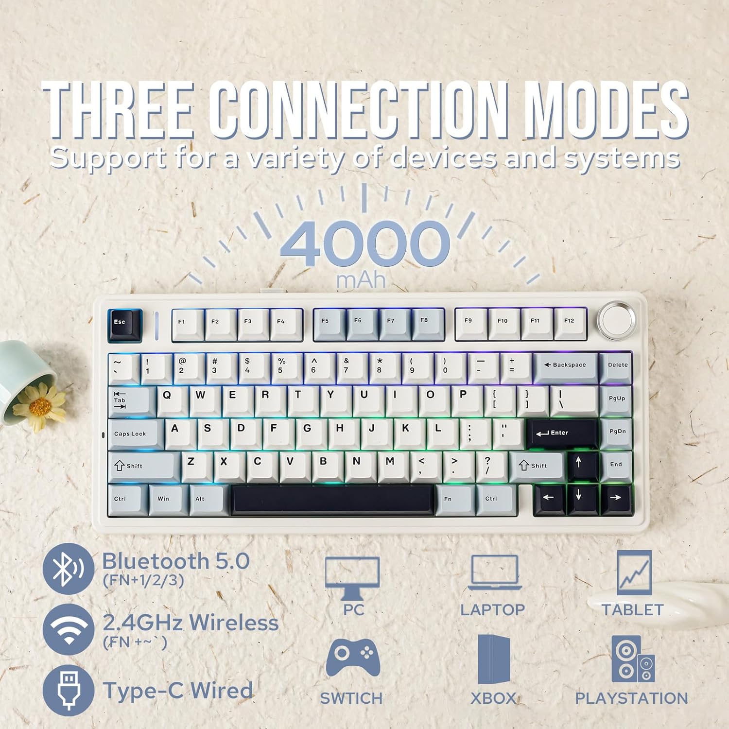 Aula F75 メカニカルキーボード 75% ワイヤレス  - Gaming Keyboard Hot Swappable のレビューと価格