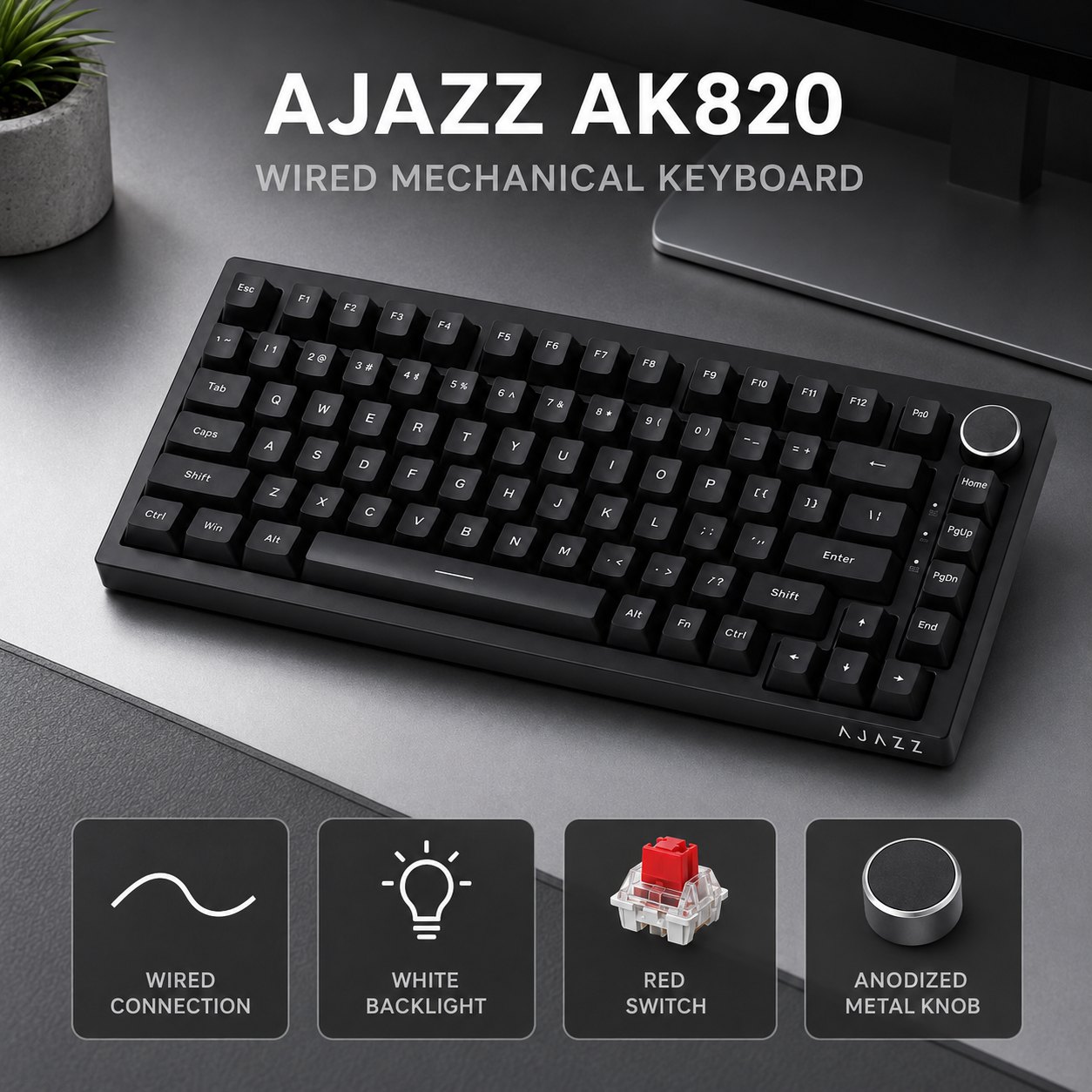 AJAZZ AK820およびAK820PRO メカニカルゲー - Gaming Keyboard No Rgb のレビューと価格