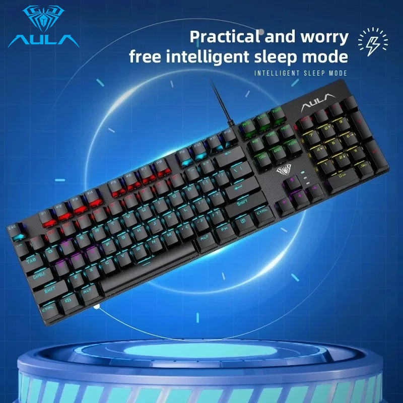 AULA S2022 有線ゲーミングキーボード人間工学バック - Keyboard Gaming Blue Switch のレビューと価格