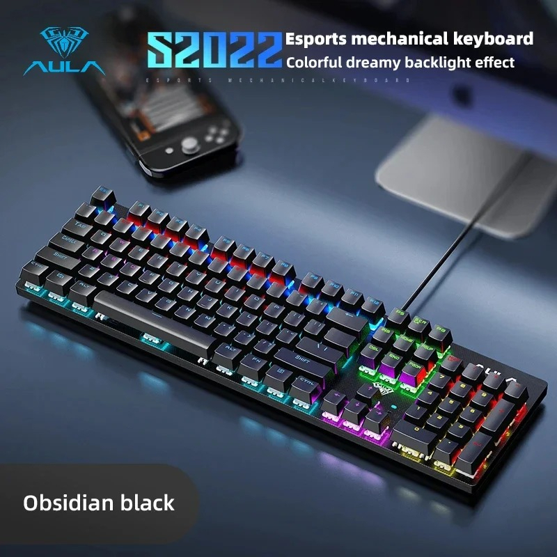 AULA S2022 有線ゲーミングキーボード人間工学バック - Keyboard Gaming Blue Switch のレビューと価格