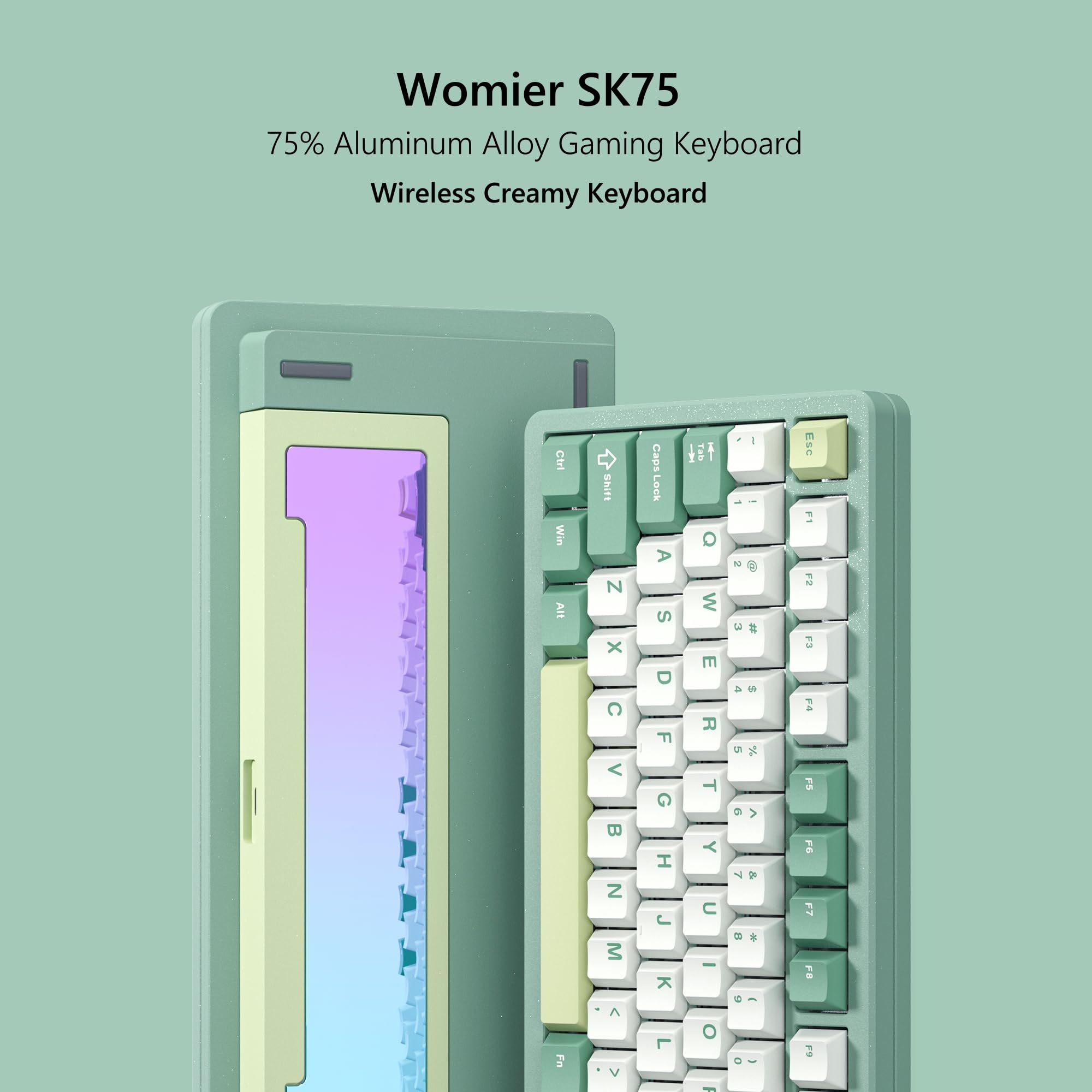 WOMIER SK75 ワイヤレスアルミニウム VIA カス - Gaming Keyboard Hot Swappable のレビューと価格