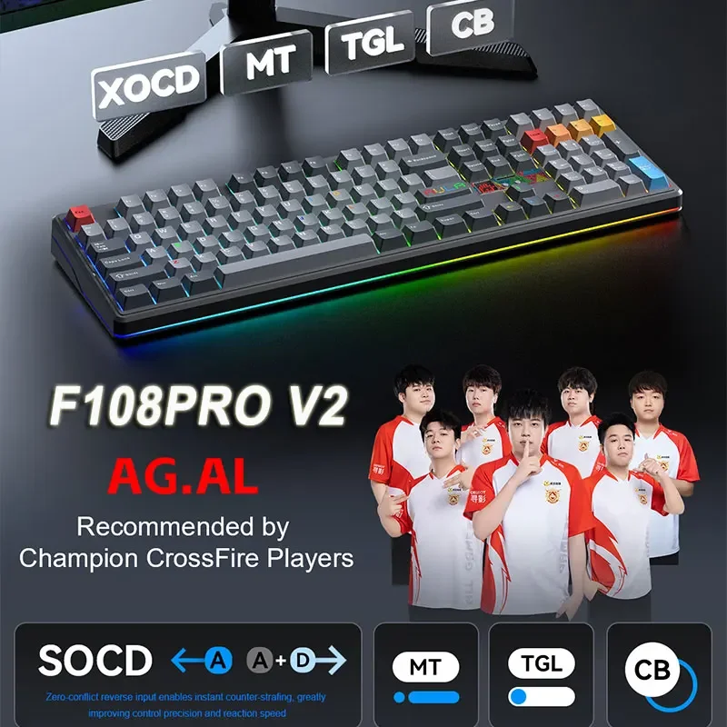 AULA F108 Pro V2 メカニカルキーボード トリ - Gaming Keyboard Hot Swappable のレビューと価格